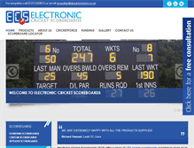 Tablet Screenshot of electroniccricketscoreboards.co.uk